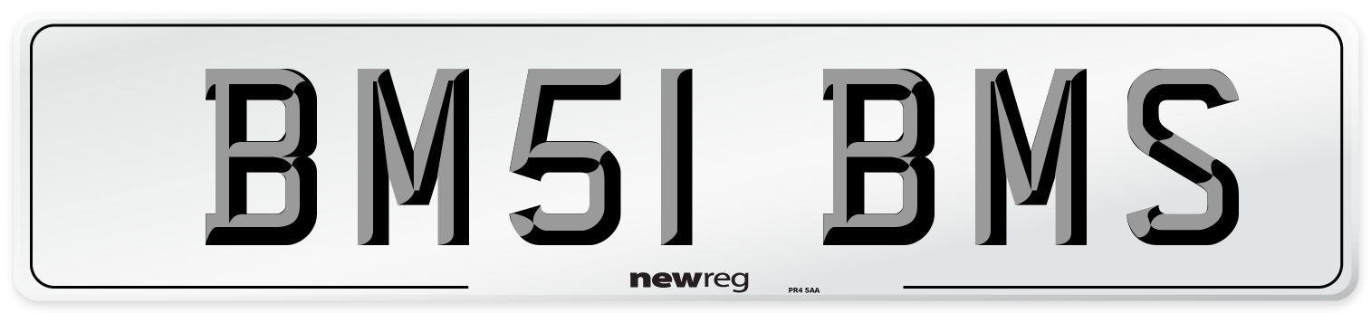 BM51 BMS Number Plate from New Reg